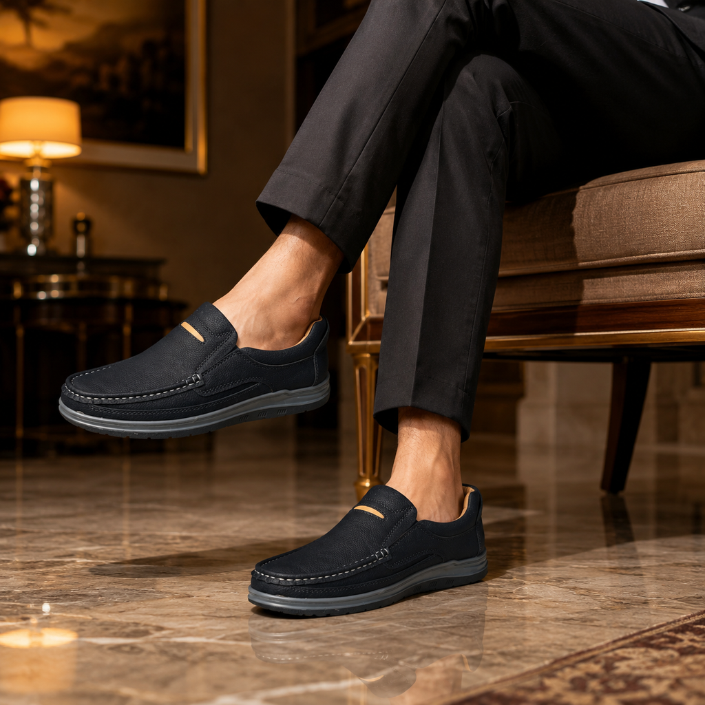 Black Medicated Slip-On Jogger | Non-Slip Ergonomic Sole | MJGB01
