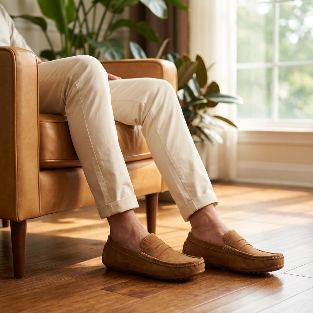 Tan Brown Medicated Suede Loafer | MLFTB01